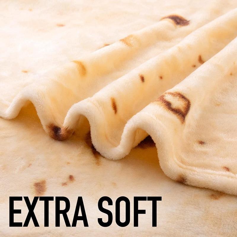 Multi-size Funny Round Corn Tortilla Blanket Soft Warm Throw Blanket for Sofa, Office, Bed, Camping Traveling Flannel Blankets