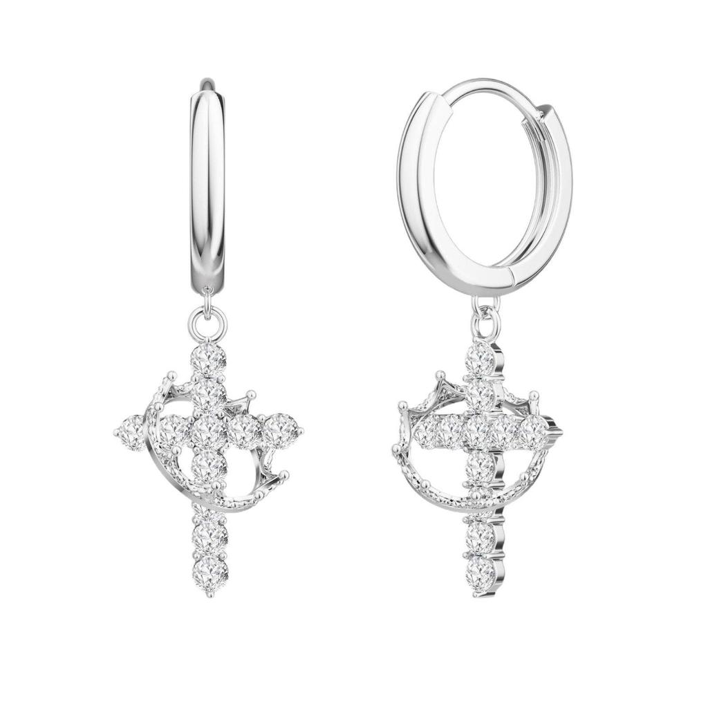 Drehbare Krone Kreuz Anhänger Halskette für Damen - Europäischer/Amerikanischer Stil, Kupfer Vergoldet, Heiß Verkauftes Persönlichkeitsdesign.