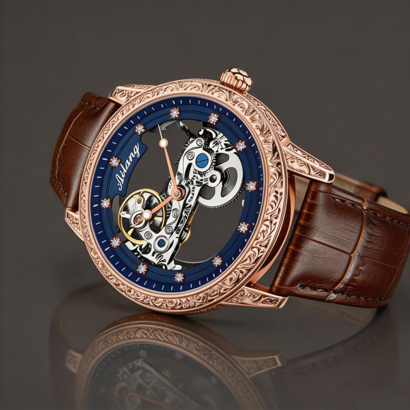 Vintage Tasarım AILANG Yeni Tourbillon Mekanik Erkek Saati Lüks İskelet Otomatik Saat Spor Su Geçirmez Saat Erkek saat