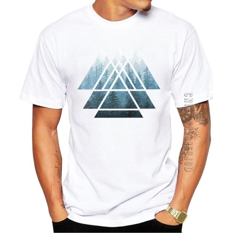 Herrenmode Bedruckte T-Shirts Top Rundhals Baumwolle Groß Locker Rundhals Kurzarm T-Shirts Herren