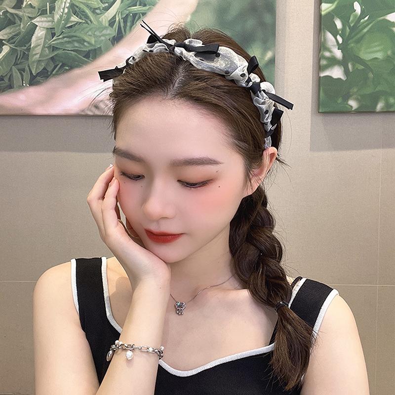 1pc Hairband Fashion Bow Knot Headband Headdress Lace Mesh Hairband For Women Girls Hair Hoop Hair Accessory