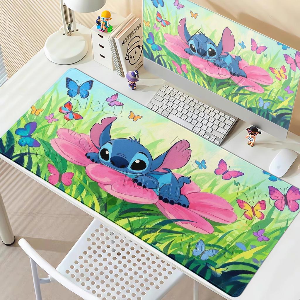 Kawaii Stitch Pattern Anime Mouse Pads Aesthetics Large Extended Cartoon Gaming Accessories Offices Laptop Non Slip Gamer Carpet
