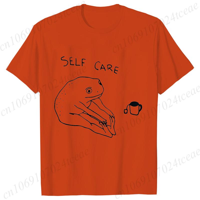 Funny Frog Self Care T-Shirt Retro T-Shirt Birthday Gift for Her Fashion Clothing Cottagecore Frog T-Shirt Positive Vibe Tees