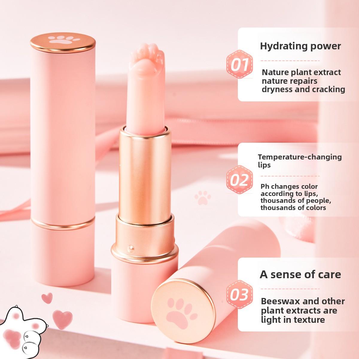 

Губная помада, меняющая цвет в зависимости от температуры, увлажняющий бальзам для губ с вишневым вкусом для женщин и студентов 3.5g/ml