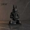 Desktop Anubis Sculpture Figurine, 3D Printed Egyptian God Statue Meditating with Heart Decor Hands, Mythical Desk for Home Office, Collectible