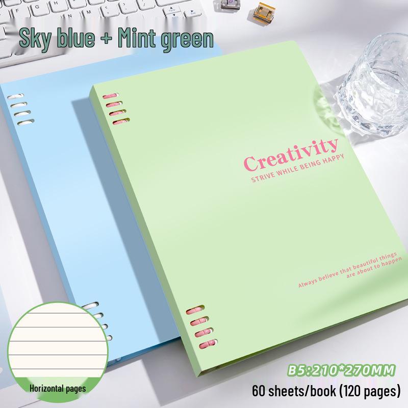 Morandi Color-Blocked B5 Notebook: Vibrant Design, Thick Pages, Versatile for Students