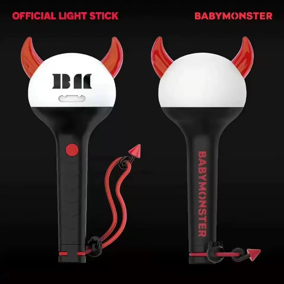 Original Kpop Babymonster Official Lightstick With Bluetooth Baemon Concert Hand Lamp Shiny Light For Fans Rora Asa Ruka Set