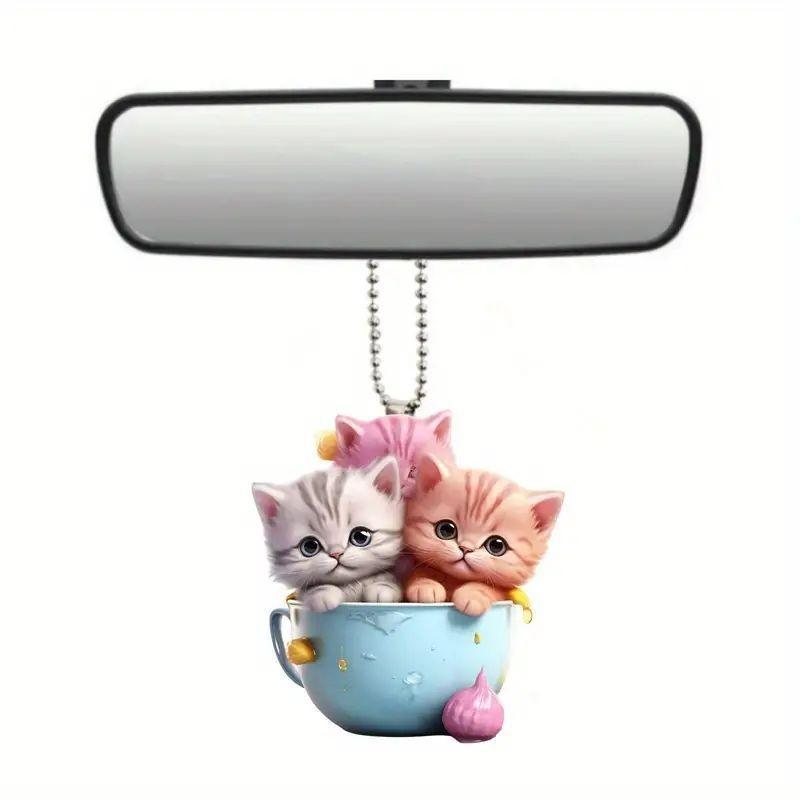 

Christmas Acrylic Adorable Cat Series Ornaments Colorful Party Decor Car For 1