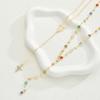 2 Pcs/Set Y-Shape Tassel Chain Multi-layered Necklace for Women Vintage Colorful Crystal Cross Necklaces Daily Wear Jewelry Gift