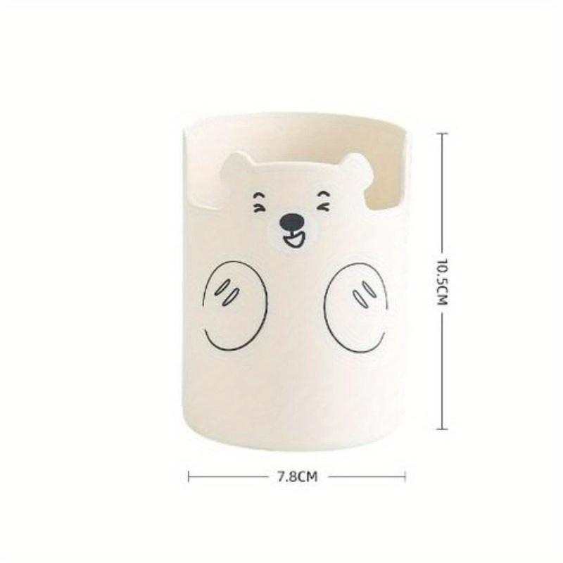 Cute Cartoon Bear Pen Holder Creative Mobile Phone Holder Makeup Brush Storage Bucket Office Desktop Accessories