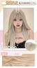 Sizuuenn Long Hair Lady Long Straight Bangs Blonde Platinum Off Gold Wig Small Face Natural Heat Resistant Wig High Temperature Hair Thread Cosplay