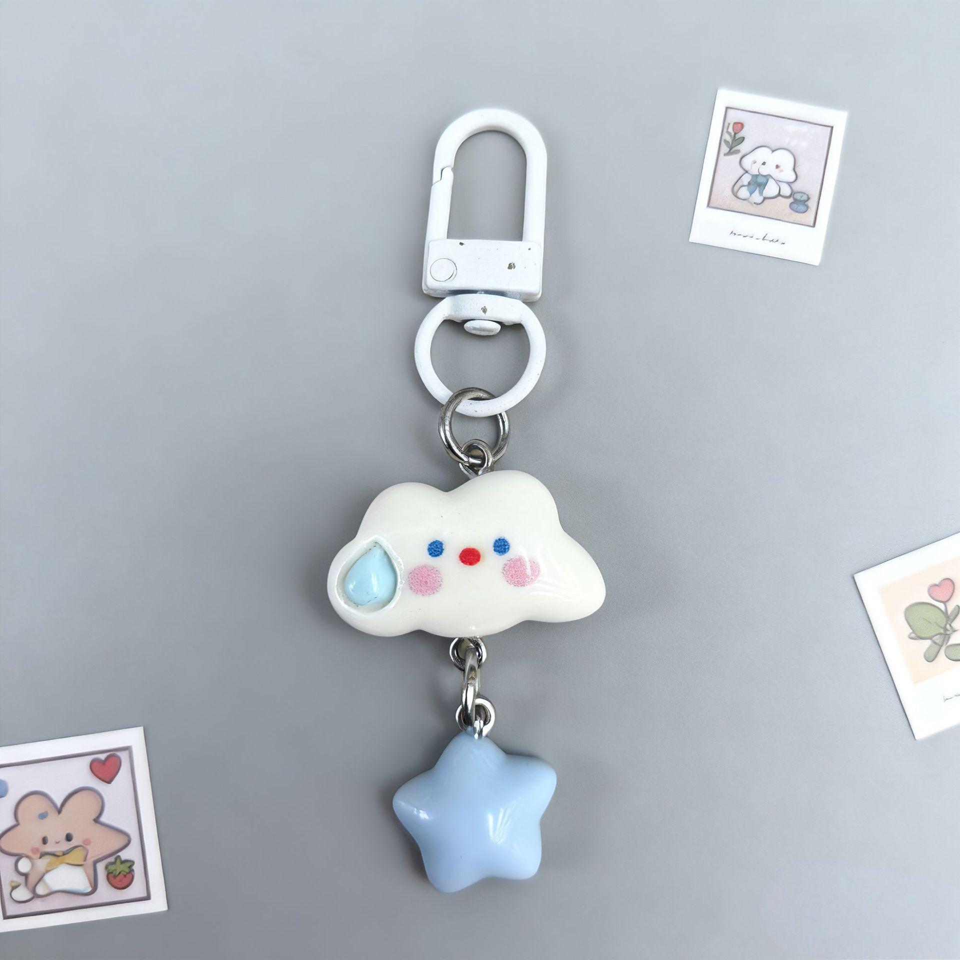 

Cute Cloud Star Keychain Small Bag Doll Pendant Backpack Charm Accessory Best Friend Present For Kids Key Ring