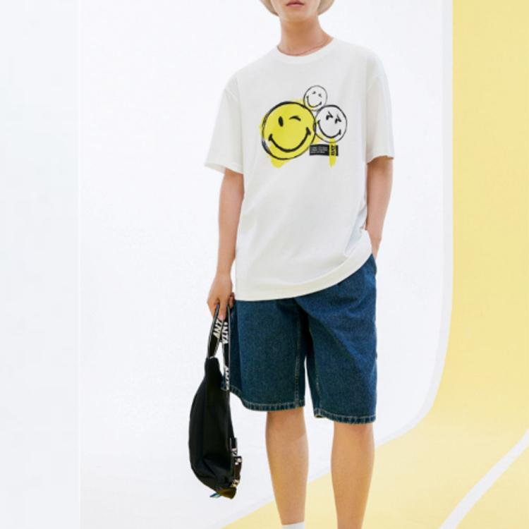 Anta x SmileyWorld Life Collection T Shirt Unisex White 152328142-1