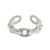 925 Sterling Silber Schlosskettenringe für Damen Herren Einfacher Verstellbarer Ring Schmuck Geschenk