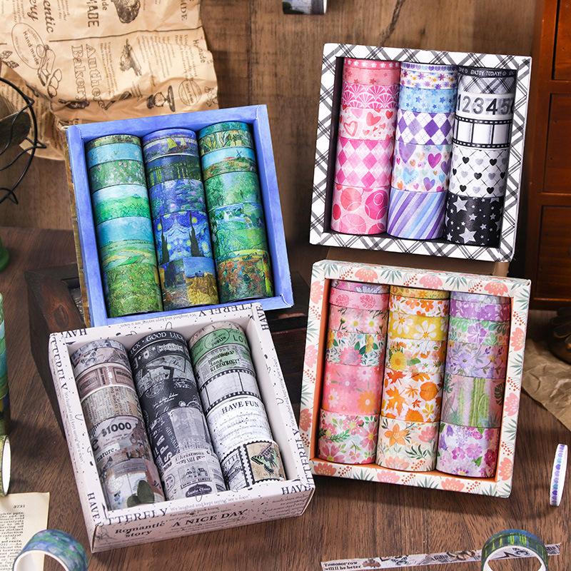 18 Rolls Retro Series Set Background Material Notebook Decoration Stickers