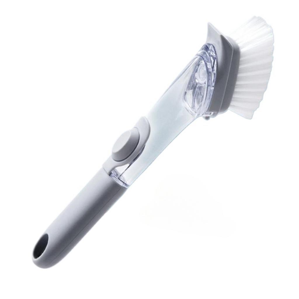 Long Handle Pot Brush Dish Bowl Washing Cleaning Brush Soap Dispenser Kitchen Sink Scrubber