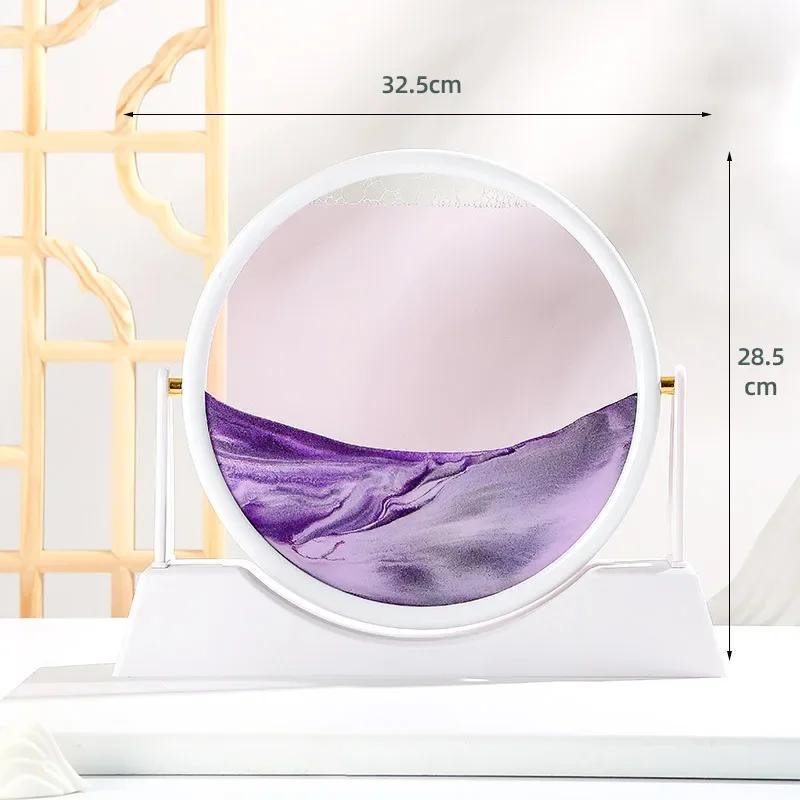 Rotatable Sandscape Moving Sand Art Picture Round Glass Deep Sea Quicksand 3D Hourglass Flowing Sand Painting Home Decor Gifts