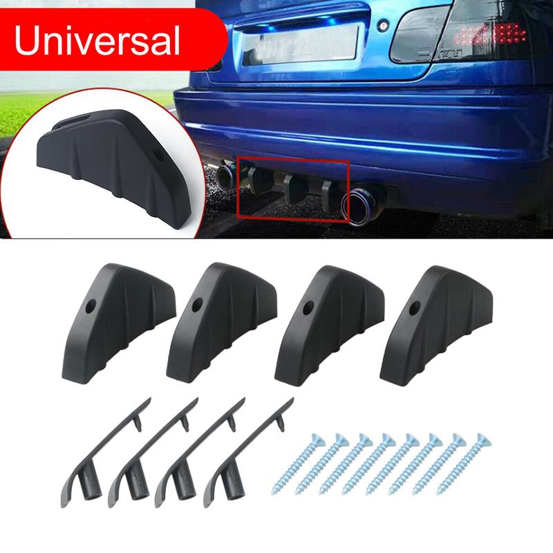 Universal 4 Pcs Car Black Rear Lower Bumper Lip Diffuser Trim Caps Cover for Honda Dodge Ford Toyota Exterior Accessories