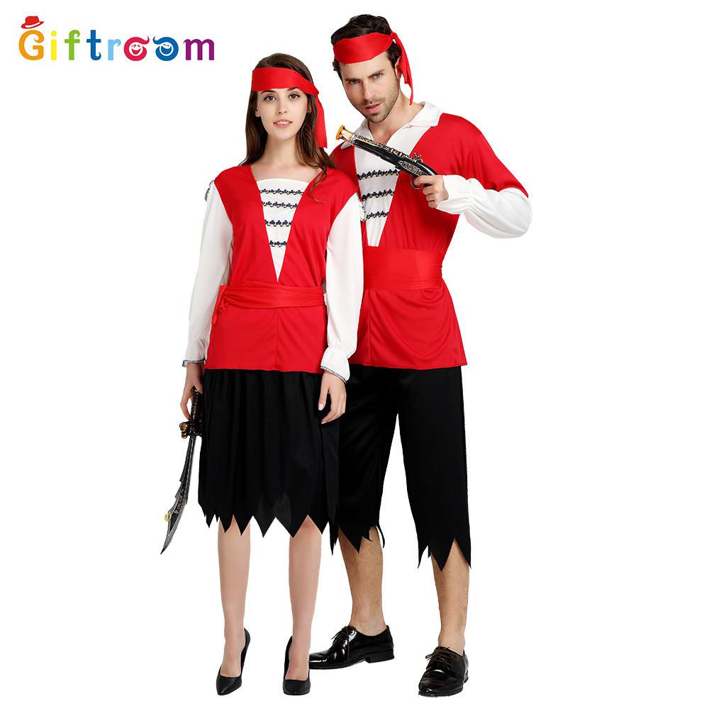 And Alluring Red Black Pirate Costume For Women Made From Premium Polyester Fabric