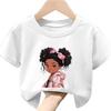 Funny Cute Cartoon African Girl  Print Kids Clothes Fashion New Casual Boys TShirts Short Sleeve Soft polyester fabric  summer