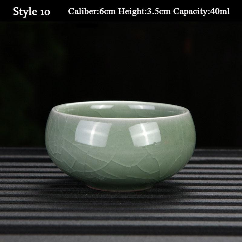 Бутик Azure Ru Kiln Керамическая чашка Ручная работа Кракле Глазурь Чайная чашка Чайный сервиз Домашняя чайная чаша Samll Мастер-чашка Персональная кружка Чажан Style 10