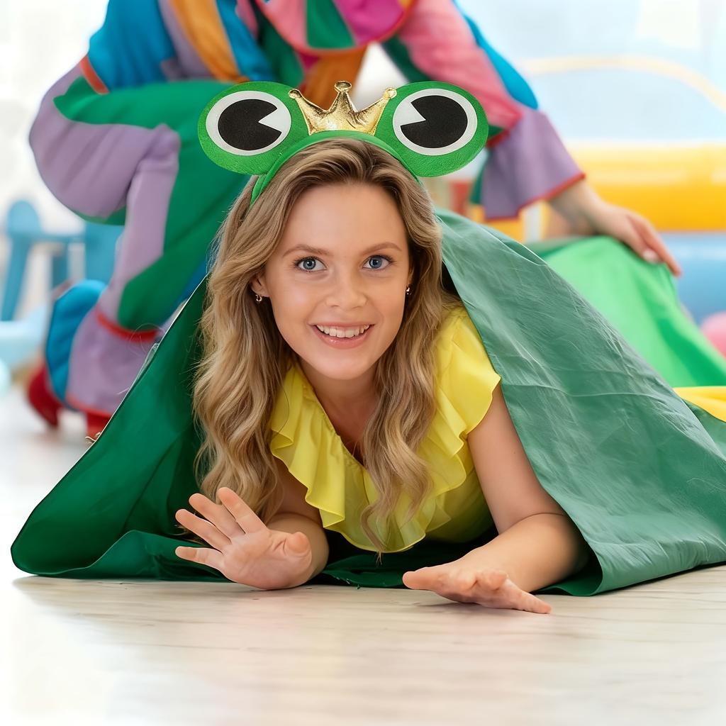 2-Piece Frog Dress Up Accessories Frog Hair Band Bow Tie Frog King Headdress Carnival Costume Party