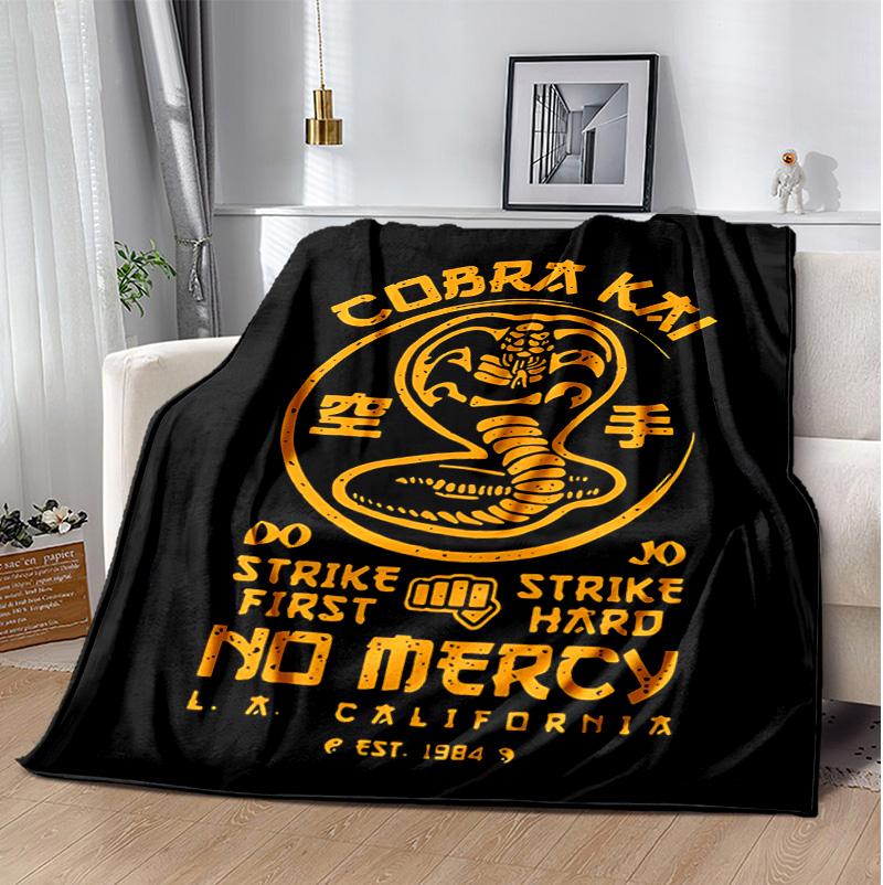 Cobra Kai Flannel Blanket Soft Warm All-Season Throw, Design for Camping, Car Travel, Hiking Sofa, Bed, Office Perfect Gift for Parties