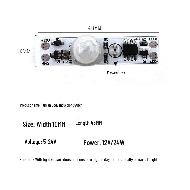 5-24V Infrared Human Body Motion Sensor Module for Nighttime Detection