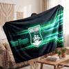 Plymouth Argyle FC Personalized Fleece Blanket With Football Logo, Custom Name Text Soft Warm Home Throw Blanket