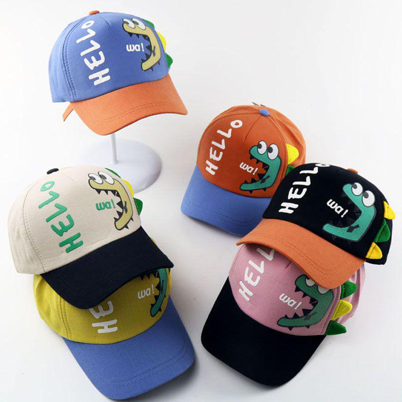 Baseball Caps Kids Girls Boys Cartoon Dinosaur Outdoor Hats New Fashion Stylish