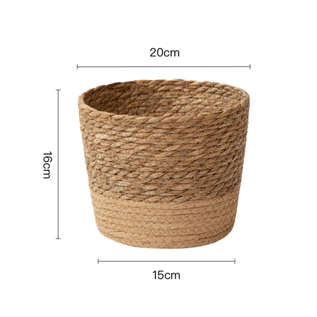 Natural Woven Flower Basket Straw Wicker Planter Storage Baskets Large Capacity Pots for Family Friend Neighbor Gift
