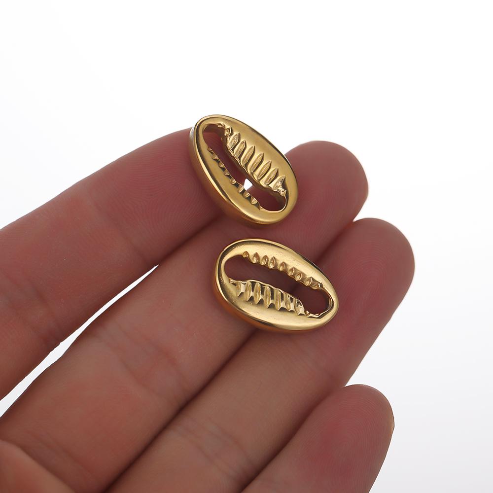 5pcs Stainless Steel Shell Pendants Charms Connectors for DIY Necklace Jewelry Making Accessories Findings Bracelets Supplies