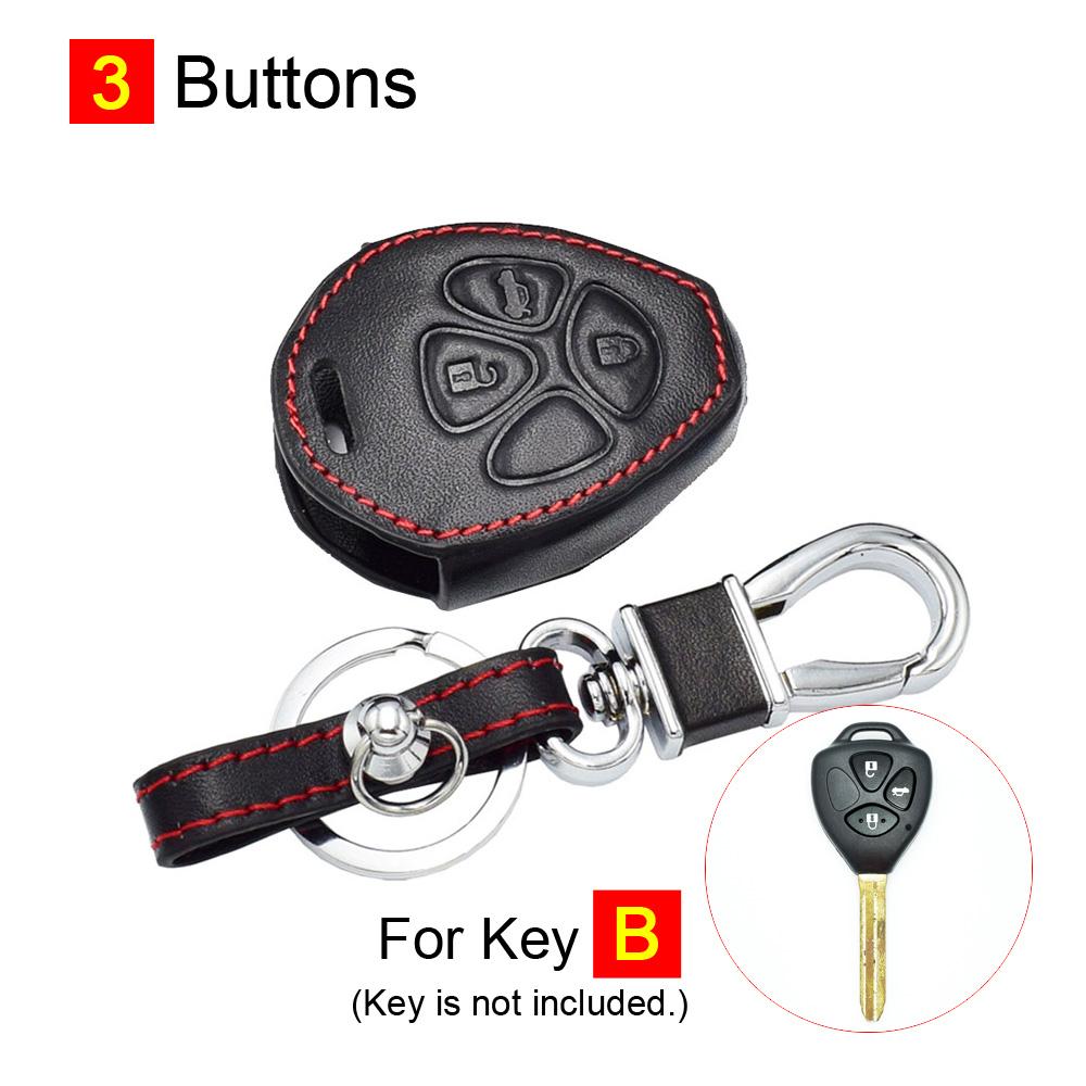 Leather Car Key Cover Remote Fobs Shell Protector Cases Auto Accessories For Toyota Camry Avalon Corolla Matrix Rav4 Venza Yaris