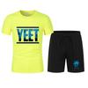 New Men's Black Jey Uso Yeet T-Shirt Shorts Set Summer Short Sleeve Men Overiszed Suits New Causal Clothing Sets