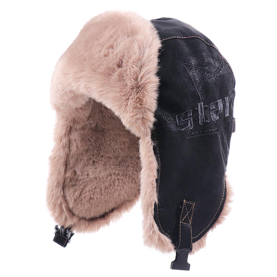 Men's and women's autumn and winter new retro Lei Feng hat plush plush thickened fashionable suede warm ear hat