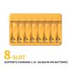 Intelligent LED Display Battery Charger With 8 Independent Slots For Batteries Batteries Disc Rechargeables