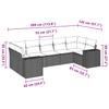7-teiliges Gartensofa-Set mit Kissen Schwarzes Poly-Rattan