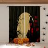 Halloween Decoration Curtains Horror Pumpkin Ghost Print Curtains High Quality Heat Insulation Blackout Curtains 2 Pieces