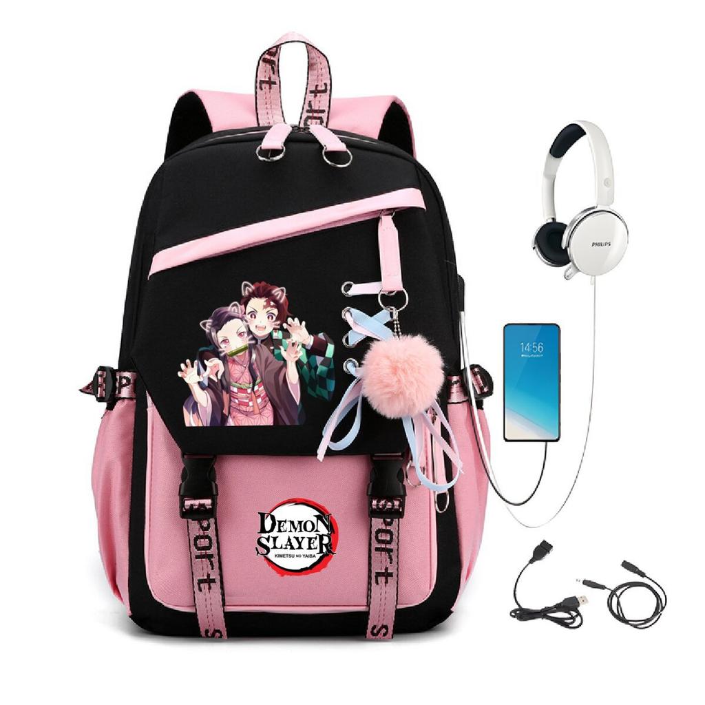 Peripheral Spine Backpack Strap Usb Multifunctional Student Schoolbag Animation Cartoon Children'S Backpack
