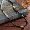 Original Niche S925 Sterling Silver Natural Black Agate Colored Treasure Pendant Heart-Shaped Love Bracelet Female Xiaohongshu Beaded