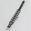 Pu Leather Studded Bracelet Punk Spike Rivets Cuff Metal Black Wristband Adjustable Cuff Bangle