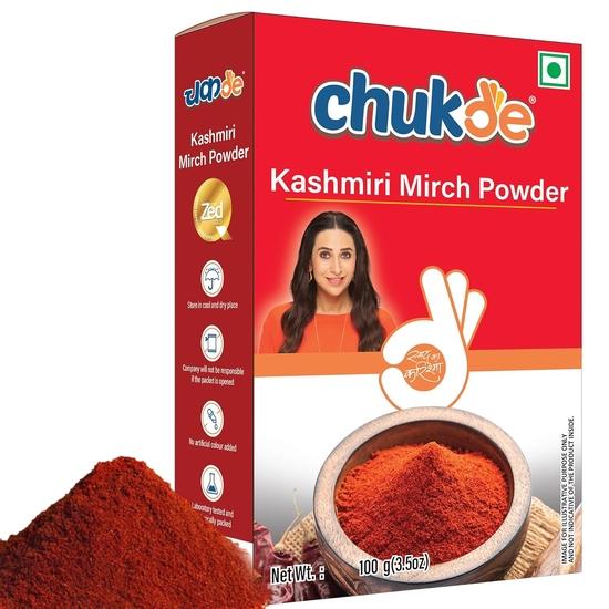 Chukde - Kashmiri Lal Mirch Powder - Red Chilli Powder for Authentic Flavor  - Ideal for Curries & Marinades - 100 Gm (Pack of 2)