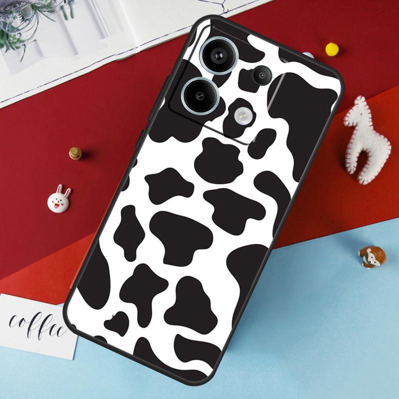 White Black Cow Print Case For Xiaomi Redmi Note 13 Pro 14 12 11 10 15 Pro Plus Redmi 10C 12C 13C 14C 15C 15 Cover