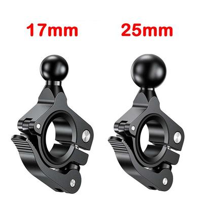 17MM 25MM Aluminum Ball Head Adapter Motorcycle Handlebar 1 Inch Base Mount Holder Bike Bicycle Riding Clip GPS Bracket