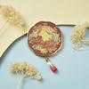 Peony Folding Mirror: Electroplated Metal with Cultural Print - New Chinese Style Souvenir