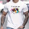 Unisexs Colorful Piano Key Pattern Casual Round Neck Short TShirt for And Autumn Unisex Clothing Comfortable