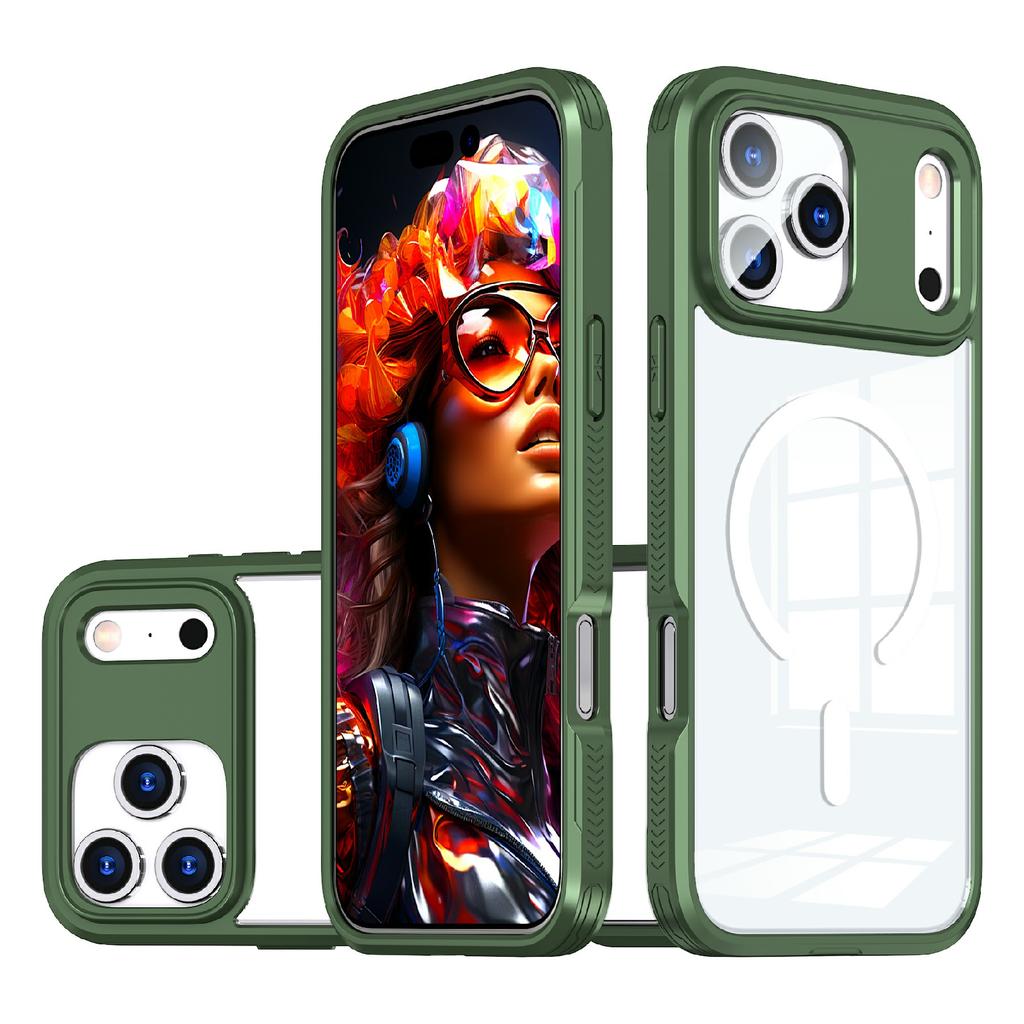For iPhone 17 Pro Max Case Compatible with MagSafe TPU PC Clear Phone Back Cover