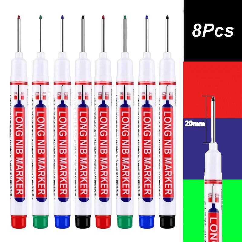 4-80Pcs 20mm Deep Hole Long Nib Head Marker For Metal Perforating Pen Waterproof Bathroom Woodworking Decor Multi-Purpose Tool