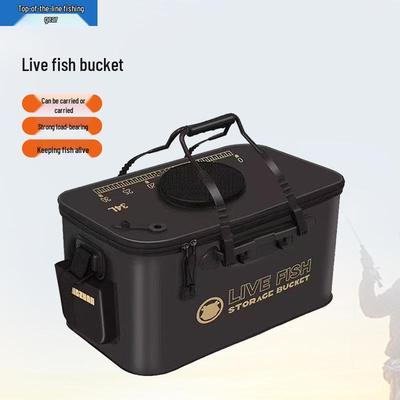 Collapsible Outdoor Live Fish Water Bucket - Thickened, Durable Fish Protection Tank
