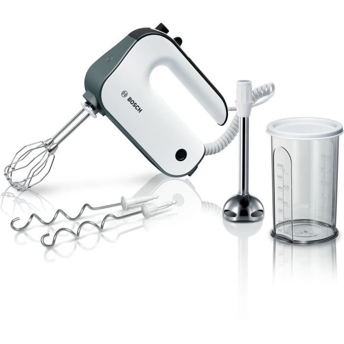 Batteur bosch mfq49700 - 850 w - 5 vitesses+turbo - blanc/anthracite